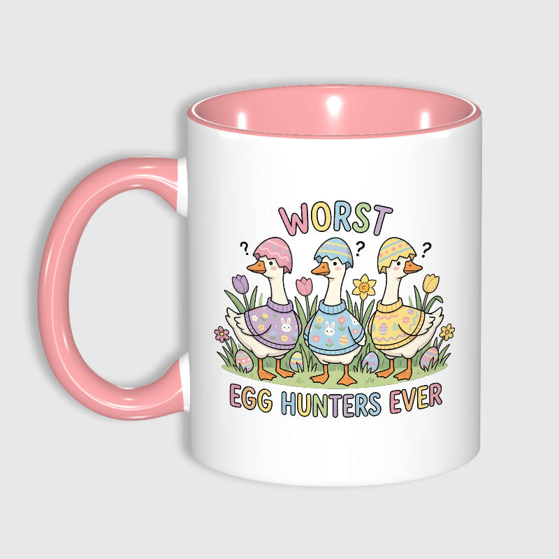 Funny Easter Goose 11oz Pink Mug for Easter Gift Daily Use