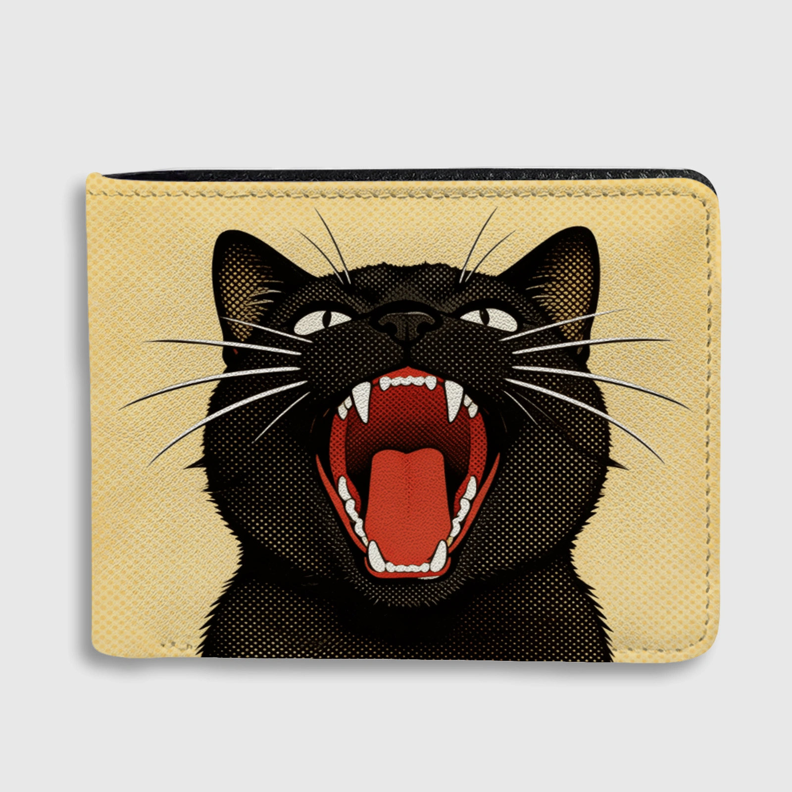 Personalized Black Cat Pop Art Wallet - Unique Gift for Cat Lovers