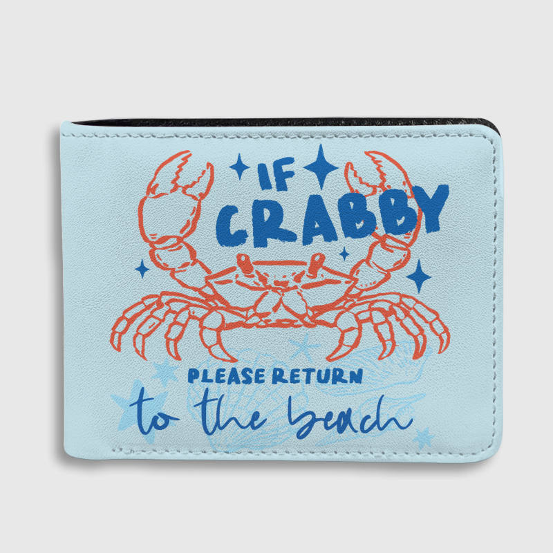 Funny Crab Bifold Wallet for Beach Lovers Summer Gift