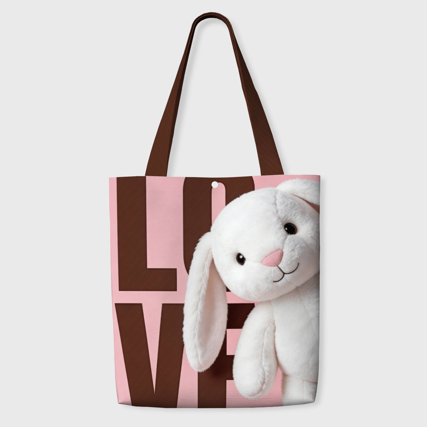 Cute Plush Bunny Tote Bag for Bunny Lovers Valentine Gift