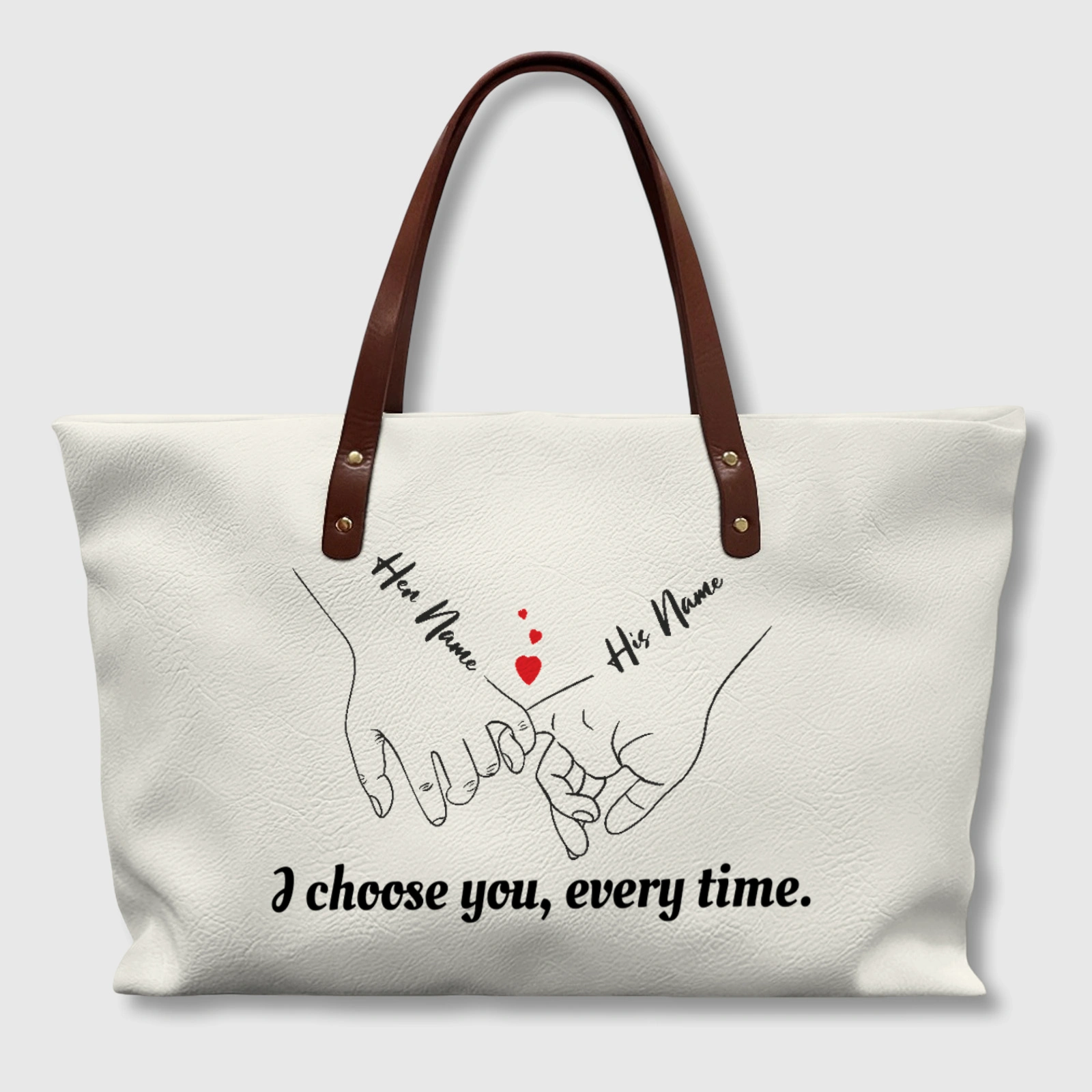 Custom Pinky Promise Tote Bag for Couples Anniversary Gift