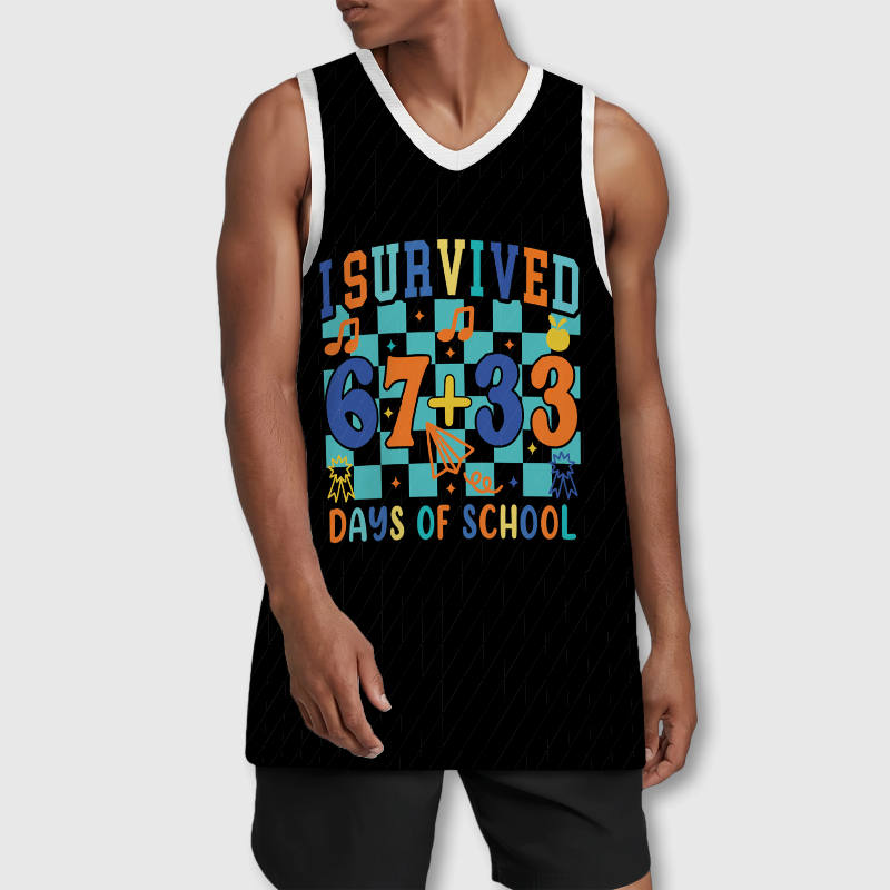 Funny 100th Day of School Basketball Jersey for Teachers Back to School