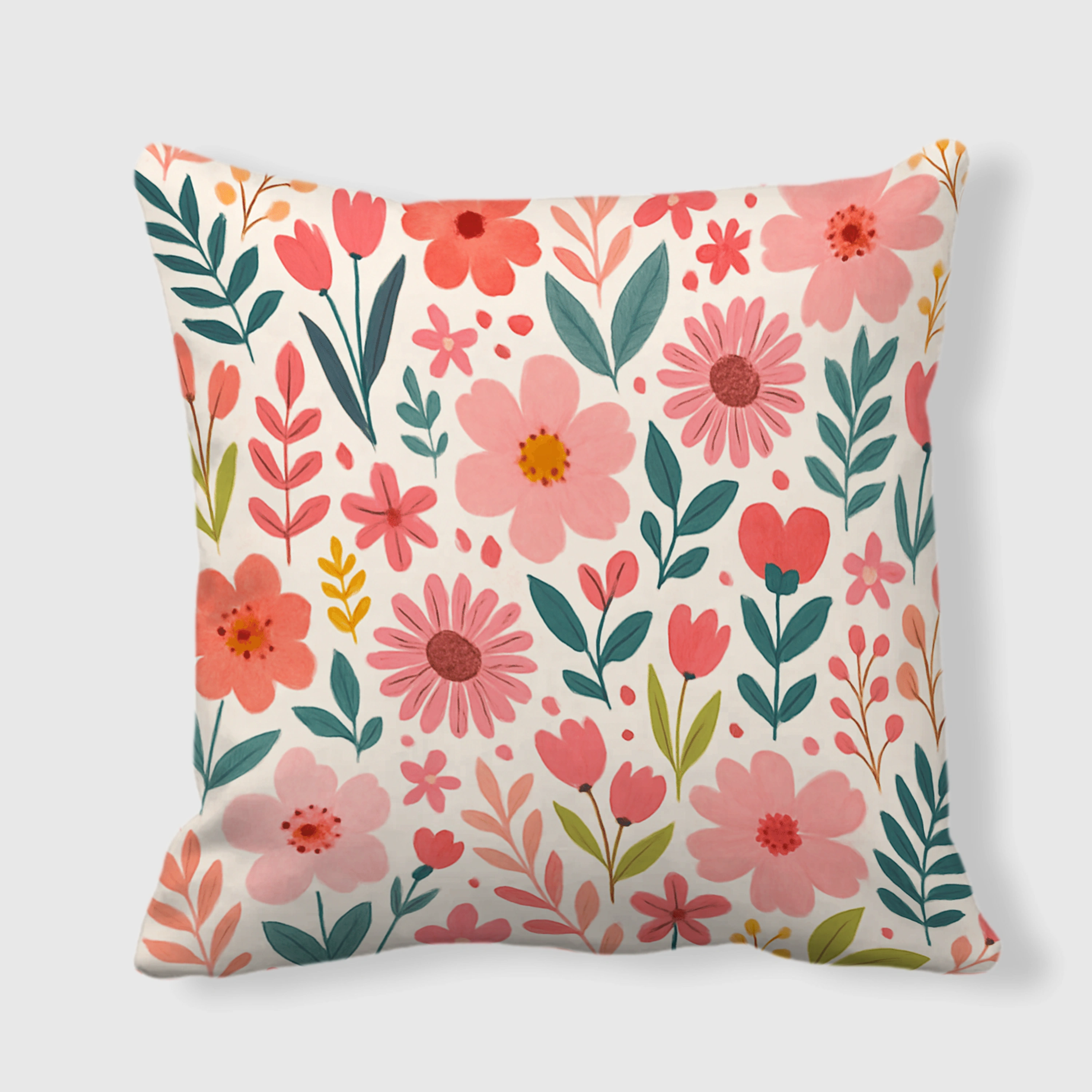 Personalized Double-Sided Satin Floral Pillow