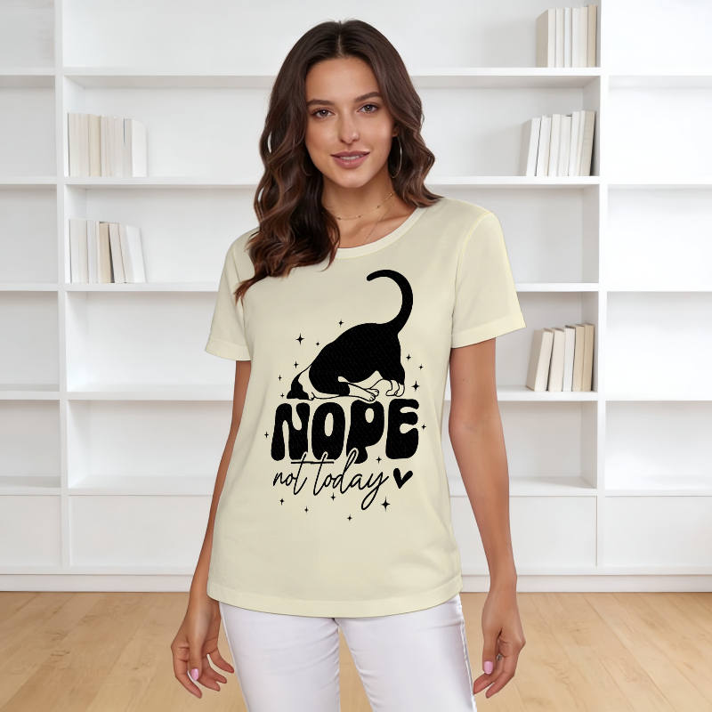 Funny Lazy Cat Quote T-Shirt for Cat Lovers Daily Wear