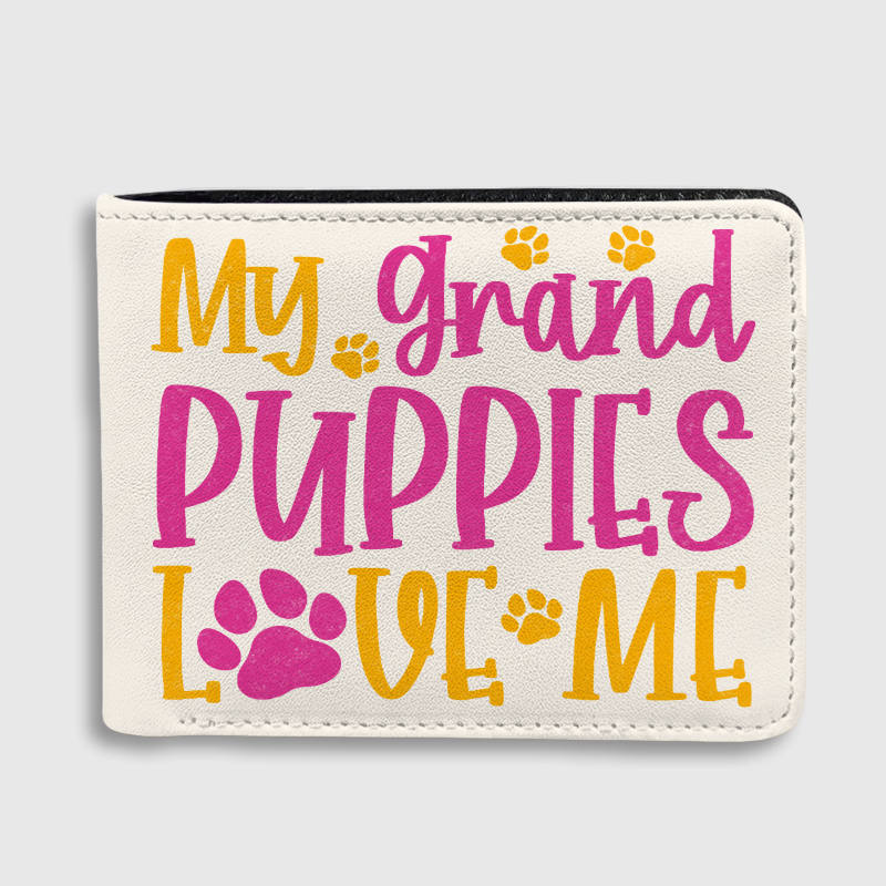 My Grand Puppies Love Me Bifold Wallet for Dog Grandmas Birthday Mother's Day Gifts