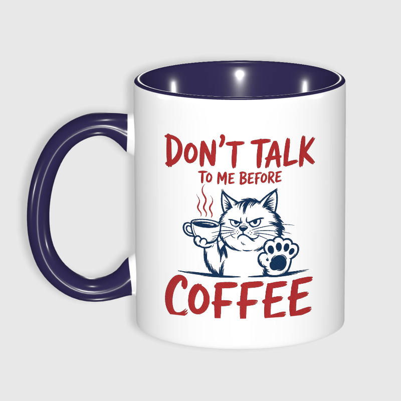 Funny Grumpy Cat Coffee Mug for Cat Lovers Birthday Gift