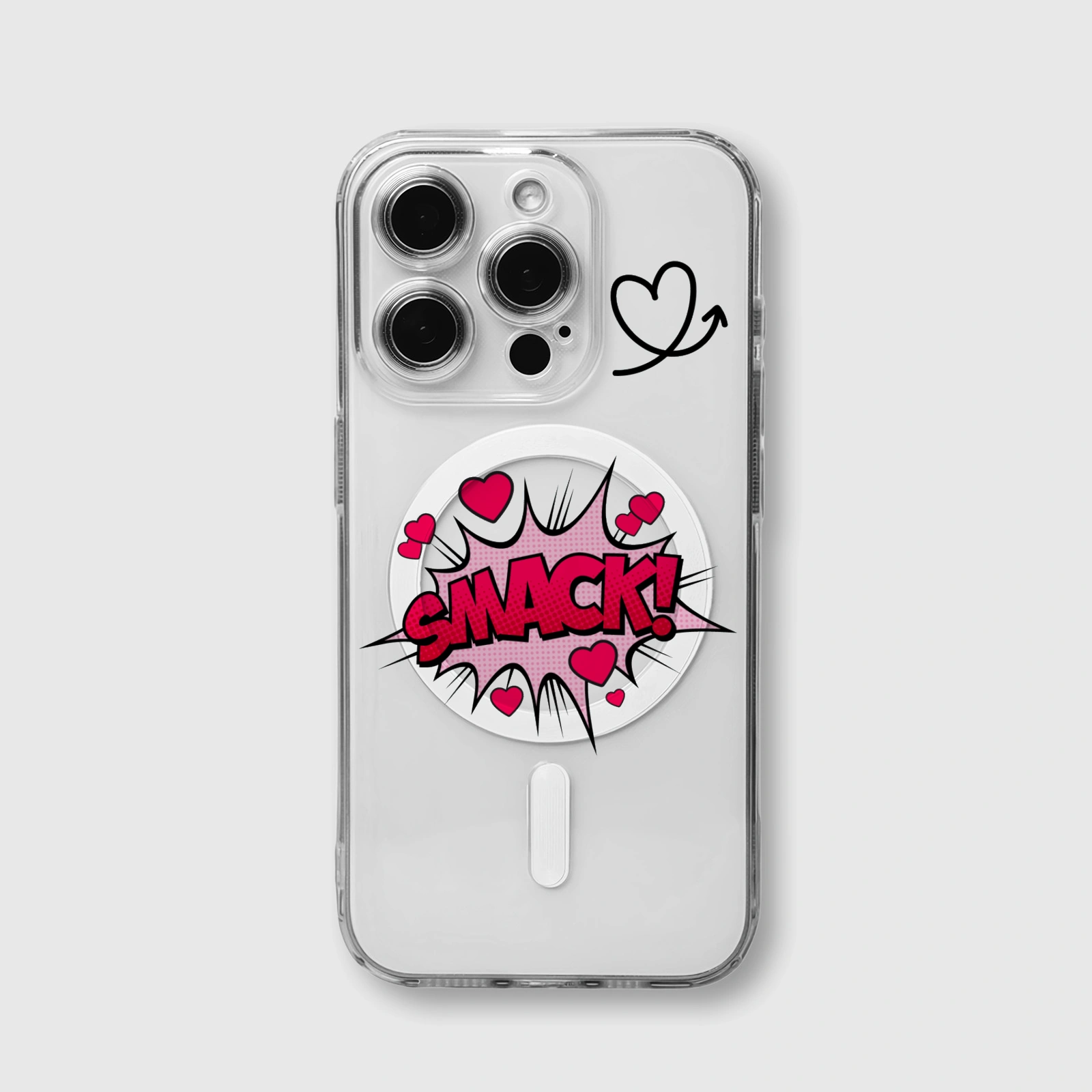 Cute Pop Art Clear MagSafe iPhone Case for Valentine's & Anniversary Gifting