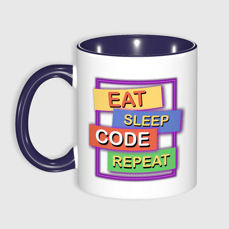 11oz Eat Sleep Code Repeat Mug for Programmers Daily Use