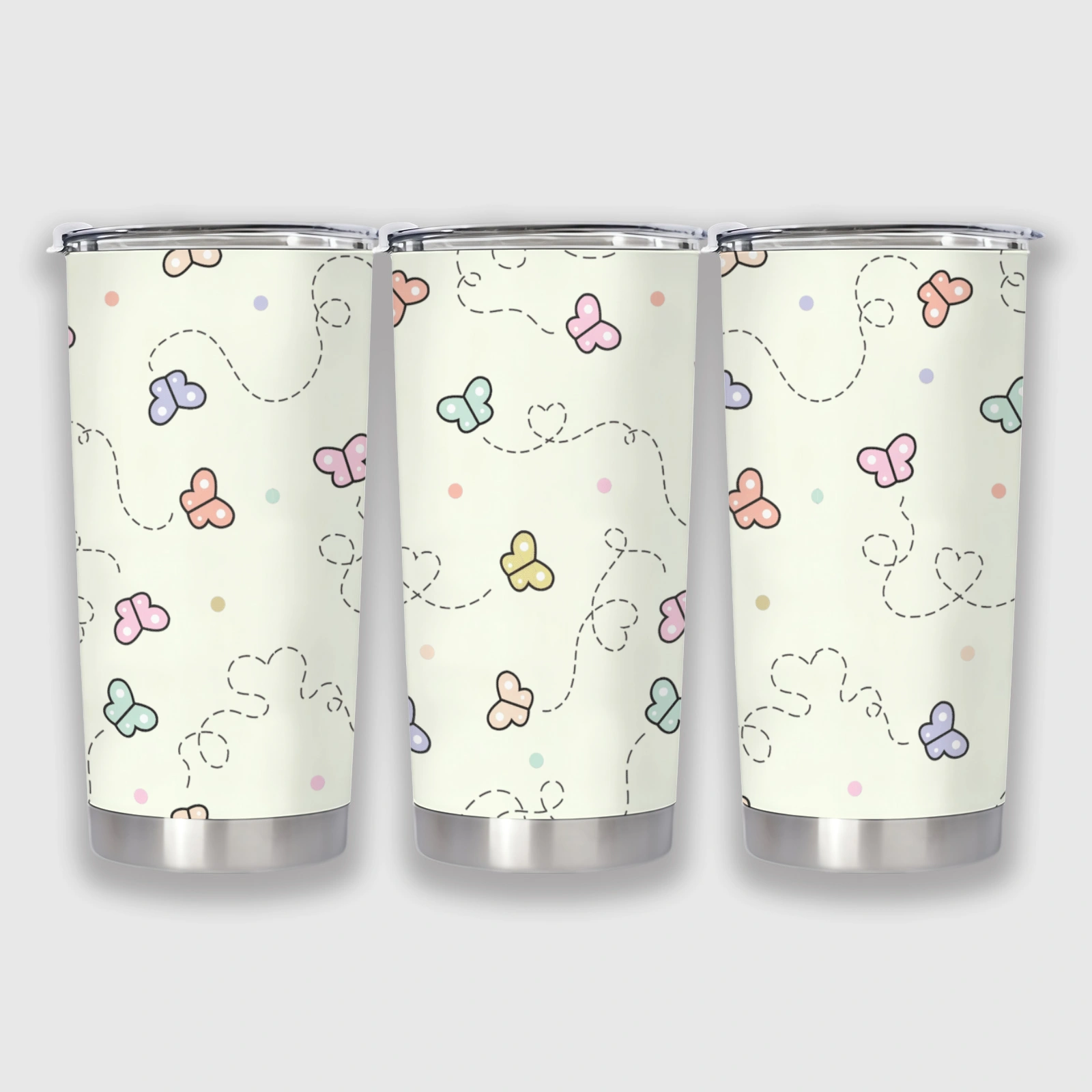 Pastel Butterfly 20oz Insulated Tumbler for Women Daily Use