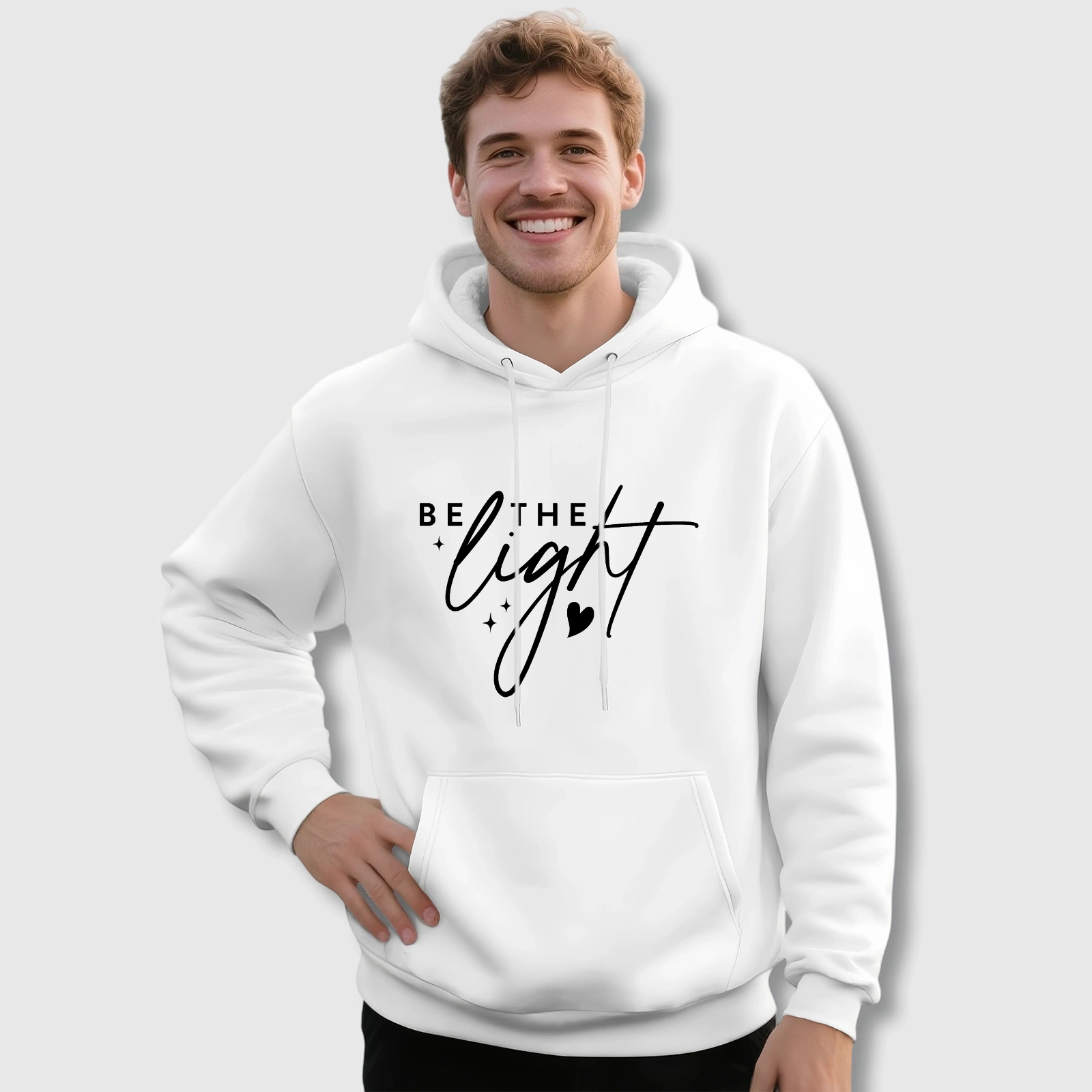 Be The Light Quote Hoodie for Gifts & Daily Wear