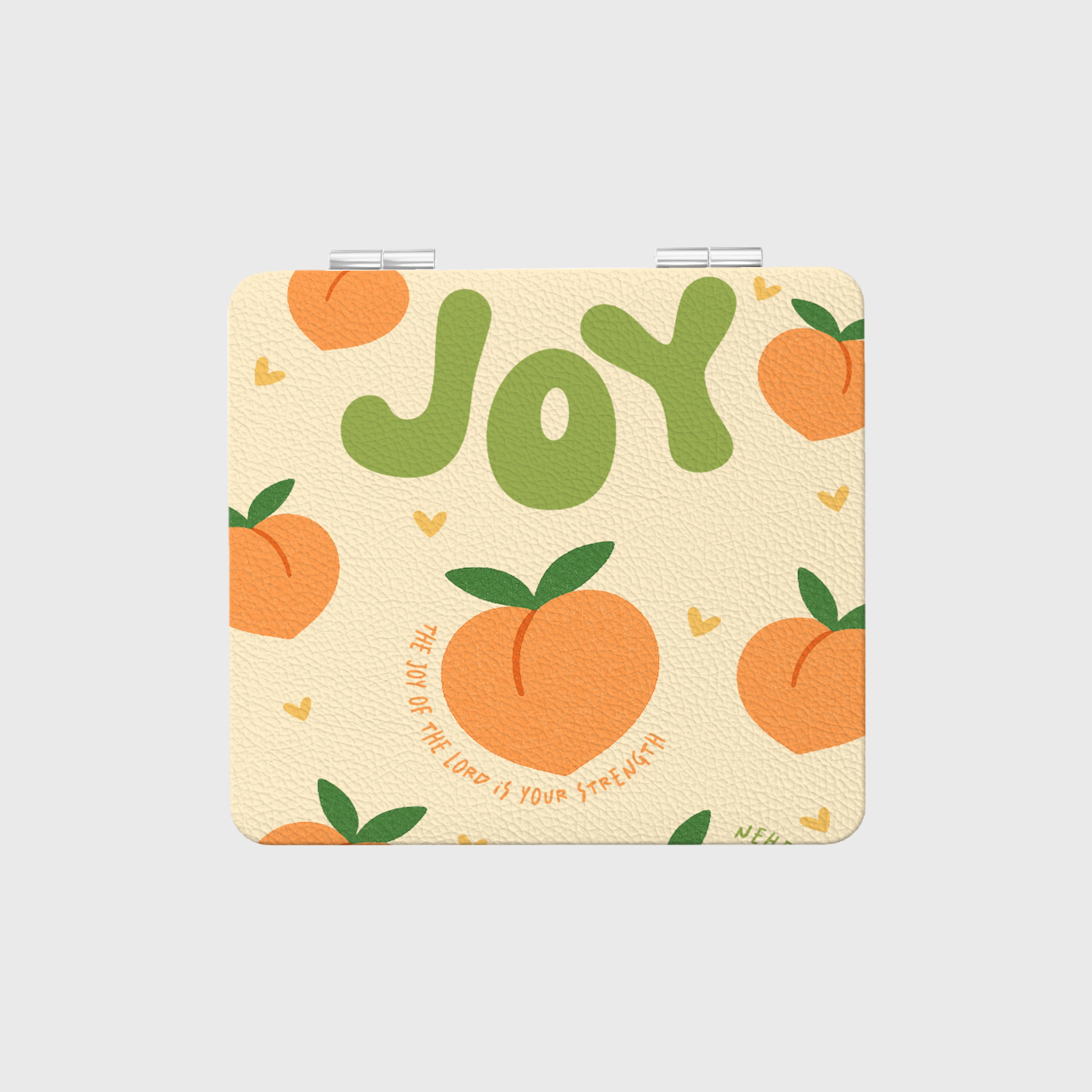 JOY Peach Pocket Makeup Mirror - Travel Gift for Her