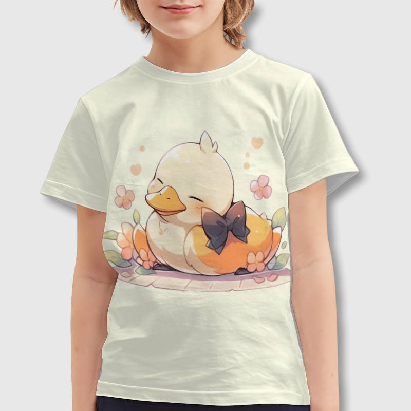 Cute Cartoon Duck Kids T-Shirt for Boys Girls Daily Wear