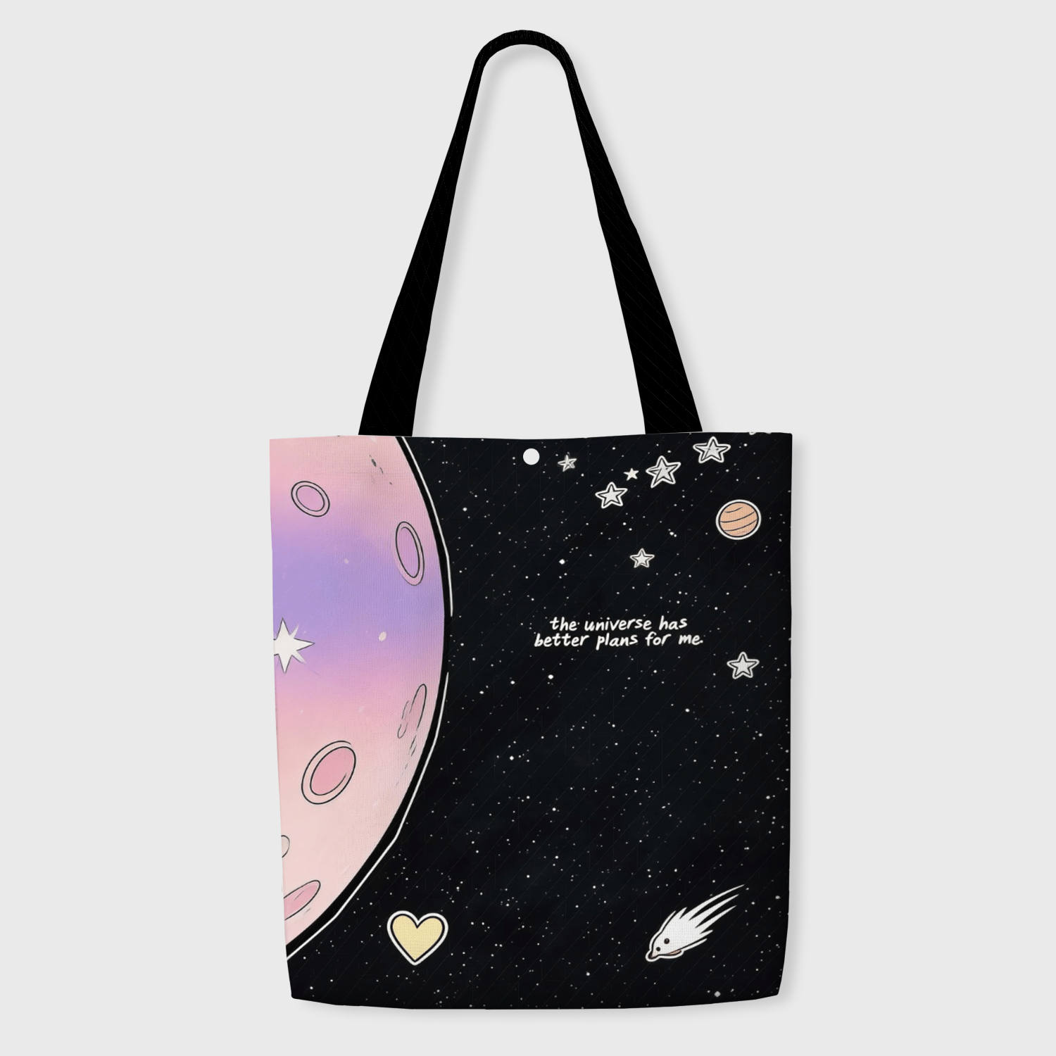 Pastel Space Quote Canvas Tote Bag for Daily Use & Gifting