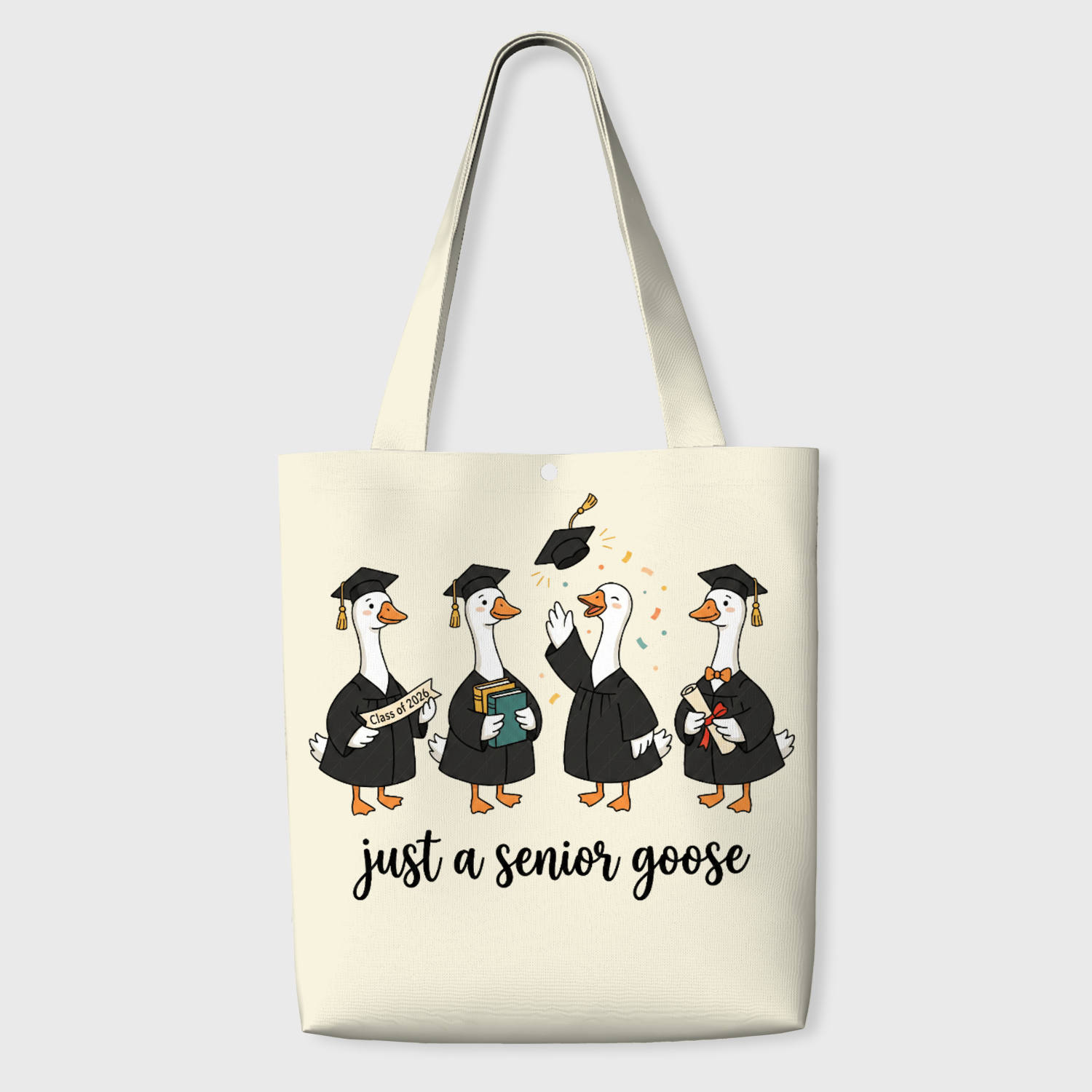 Funny Senior Goose Tote Bag for 2026 Grad Gifts