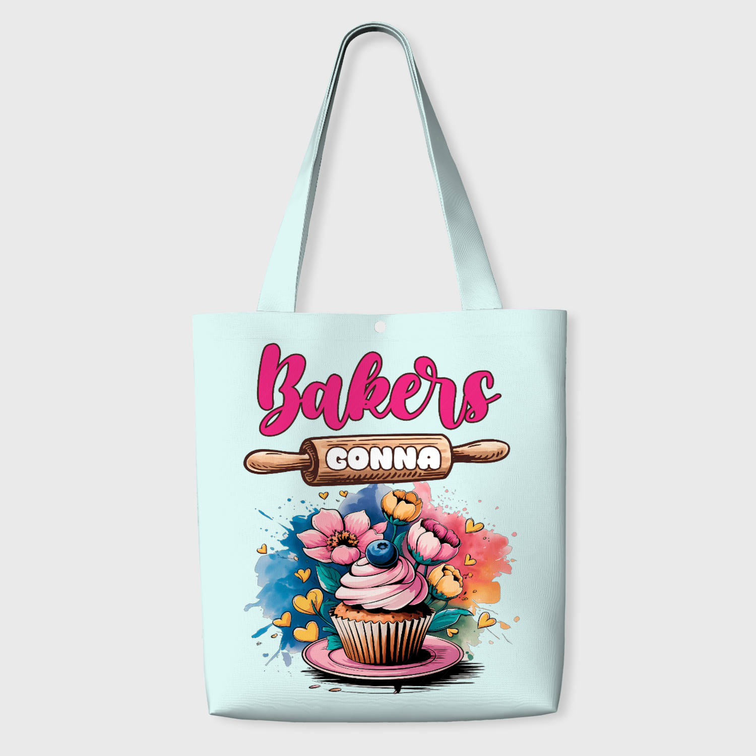 Funny Baking Quote Floral Tote Bag for Bakers Gift & Daily Use