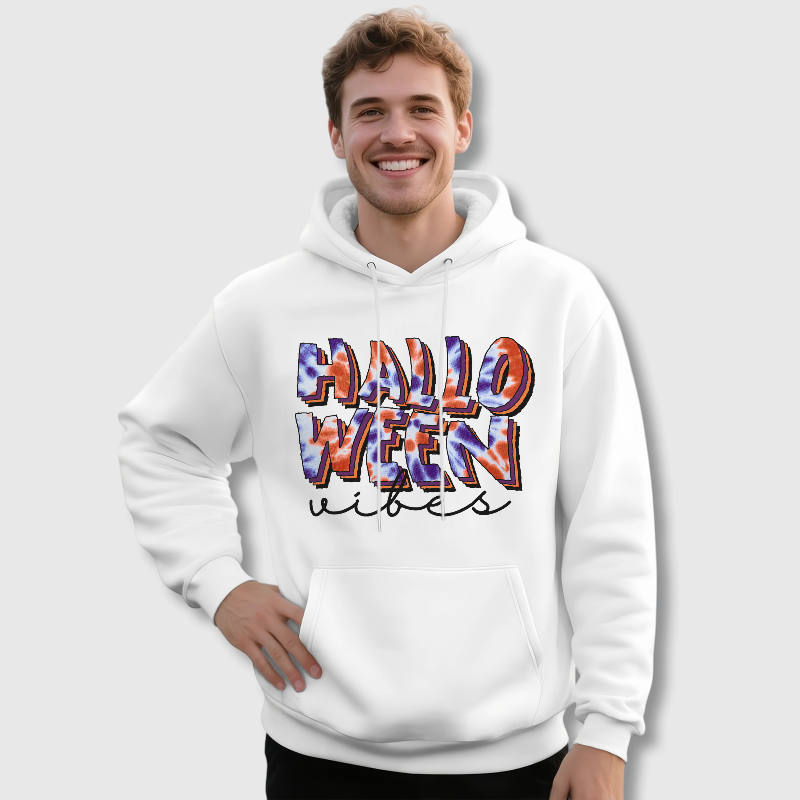 Tie Dye Halloween Vibes Hoodie for Men Halloween Wear