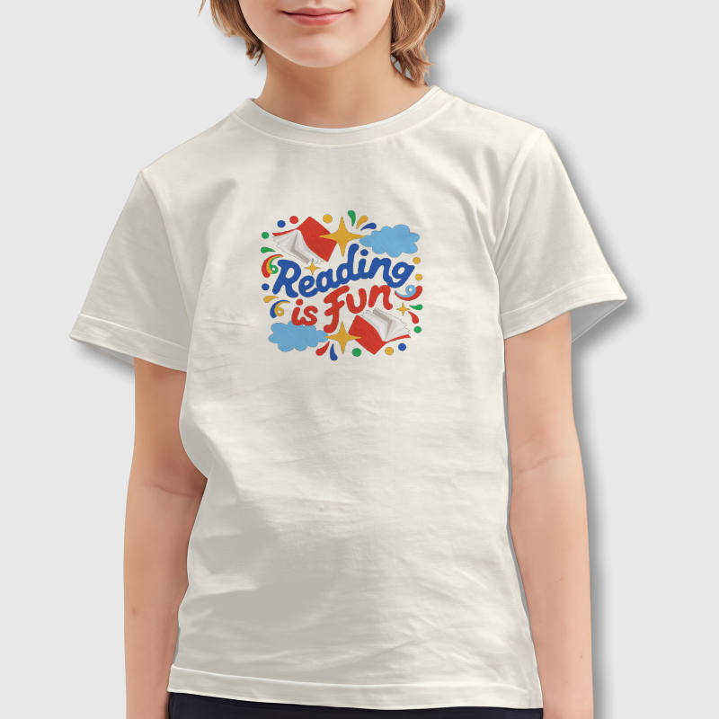 Reading is Fun Print Kids T-Shirt for Back to School