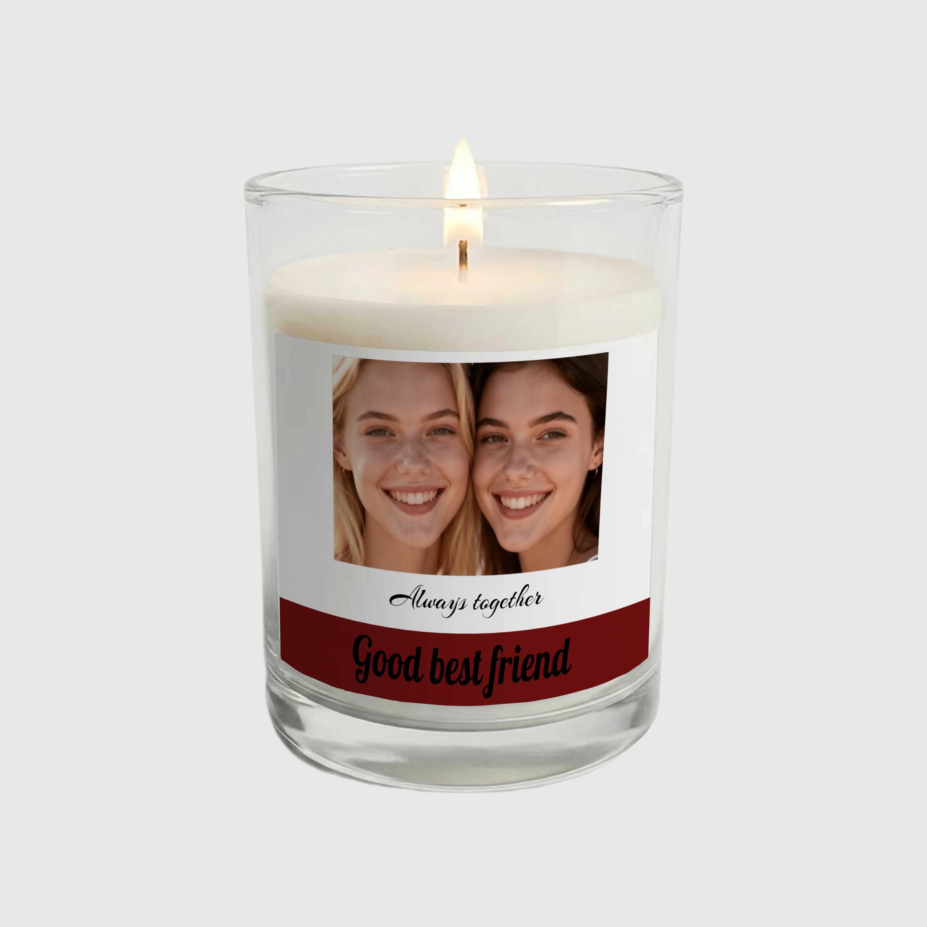 Custom Photo Friendship Candle for Best Friend Birthday Gift