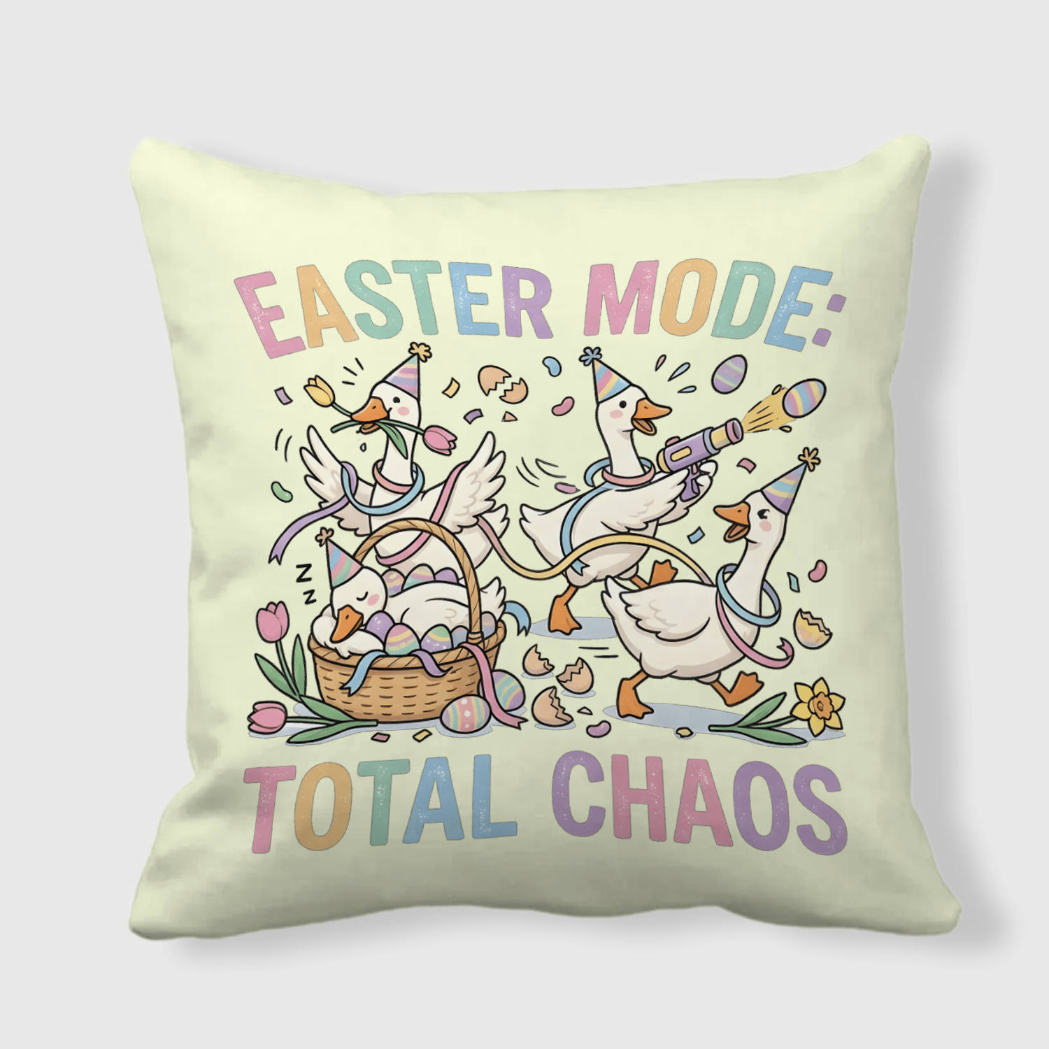 Funny Easter Goose Pillow for Goose Lovers Decor
