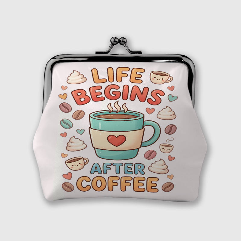 Cute Coffee Themed Kiss Lock Coin Purse for Coffee Lovers Birthday & Friend Gifts