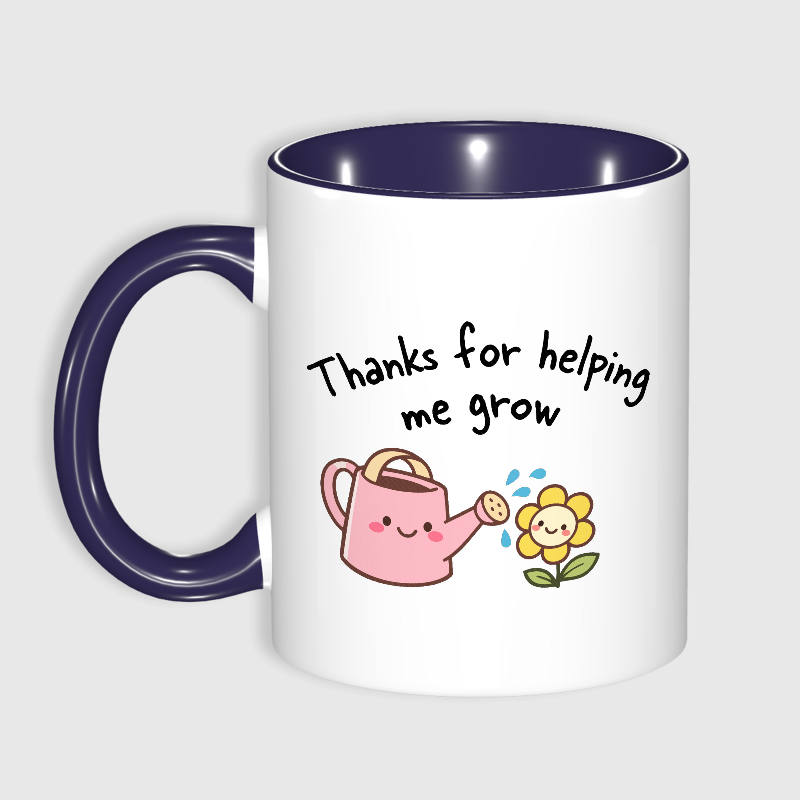 Cute 'Thanks For Helping Me Grow' Mug for Teacher Appreciation Gift