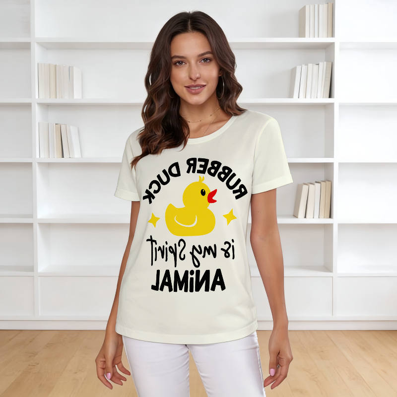 Funny Rubber Duck Women's T-Shirt for Daily Use