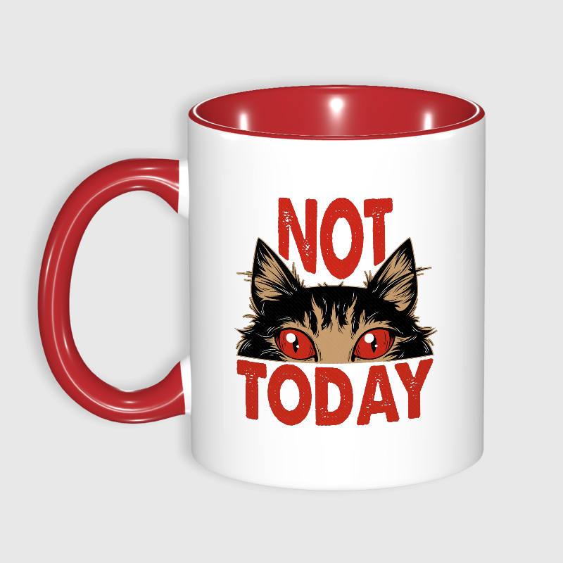 Funny Not Today Cat 11oz Ceramic Mug for Cat Lovers Gift