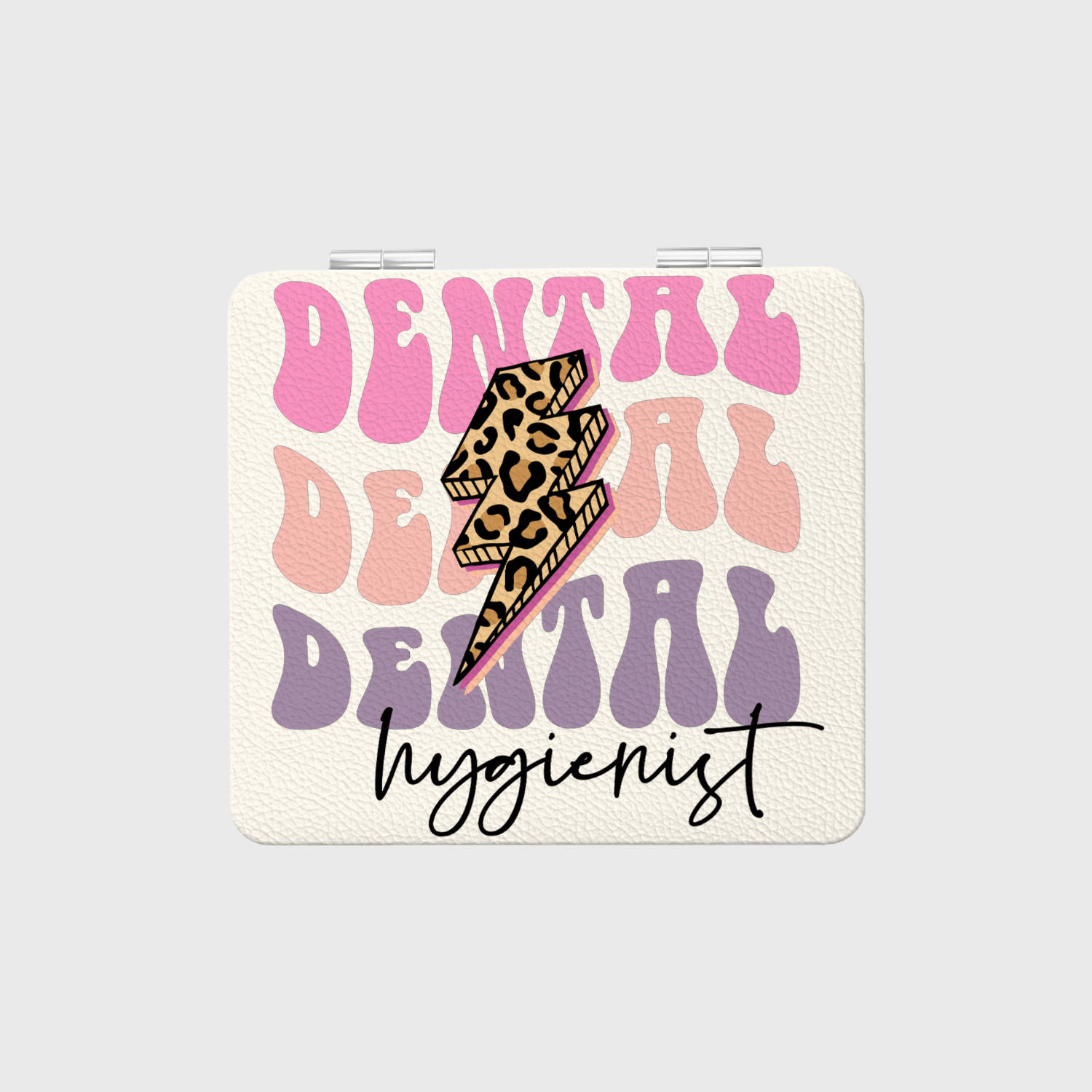 Boho Leopard Pocket Makeup Mirror for Dental Hygienist Gift