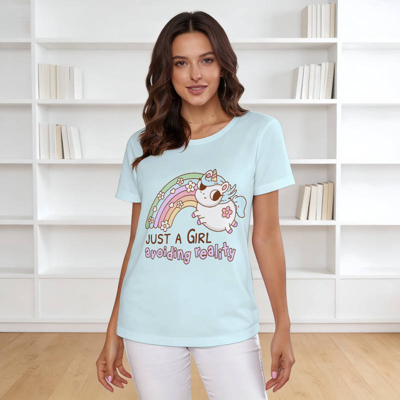Funny Unicorn Rainbow T-Shirt for Women Daily Wear