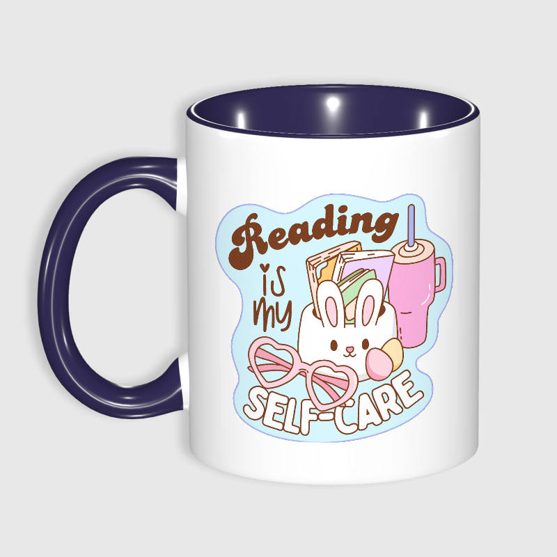 Cute Bunny Reading Quote Mug for Book Lovers Daily Use