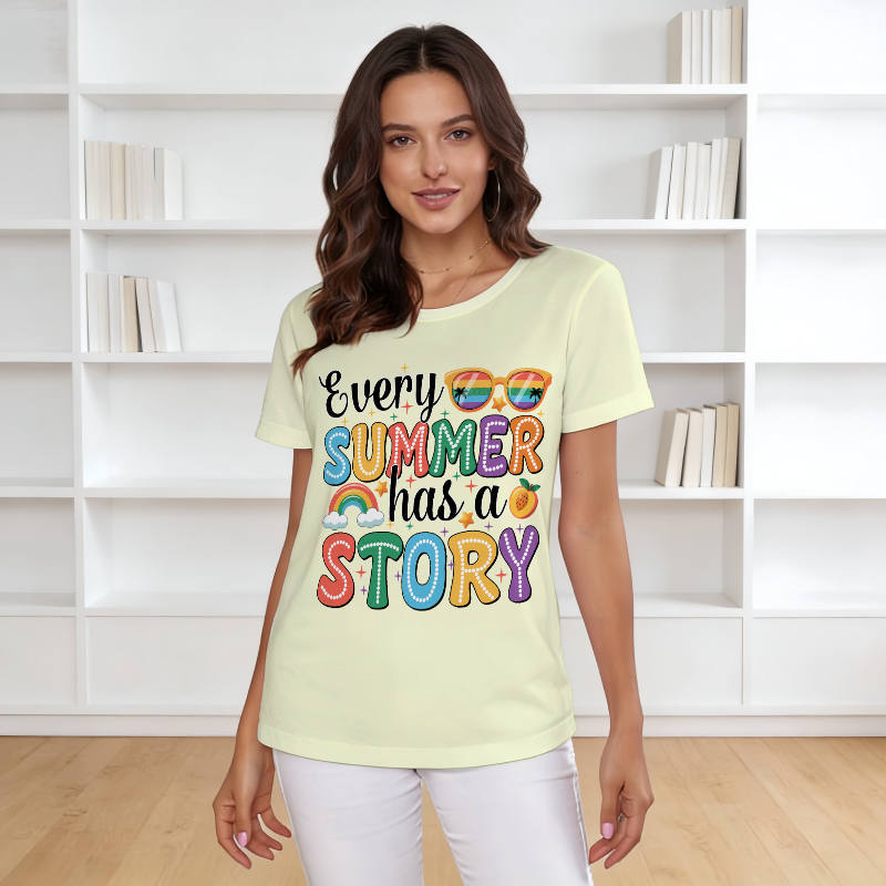 Colorful Summer Quote T-Shirt for Women Casual Daily Wear
