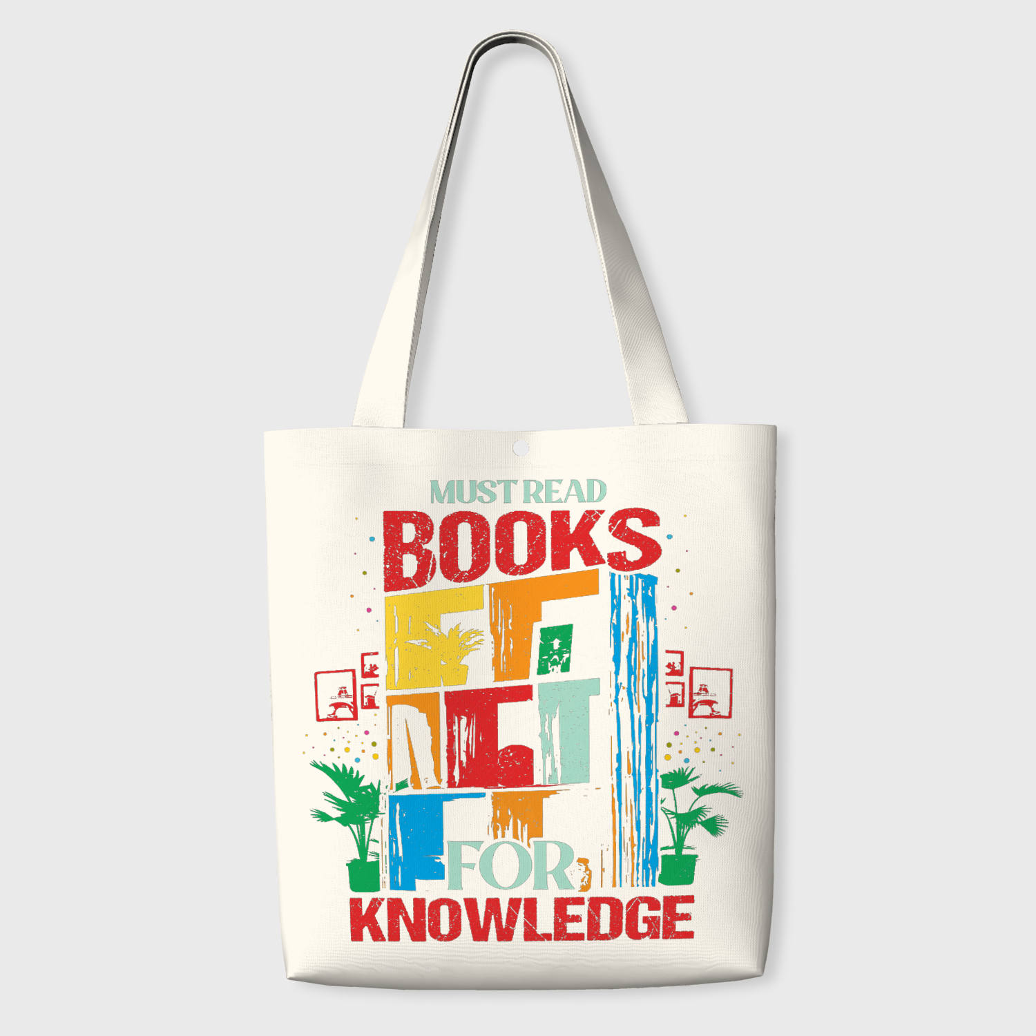 Colorful Reading Quote Tote Bag for Book Lovers Daily Use & Gift
