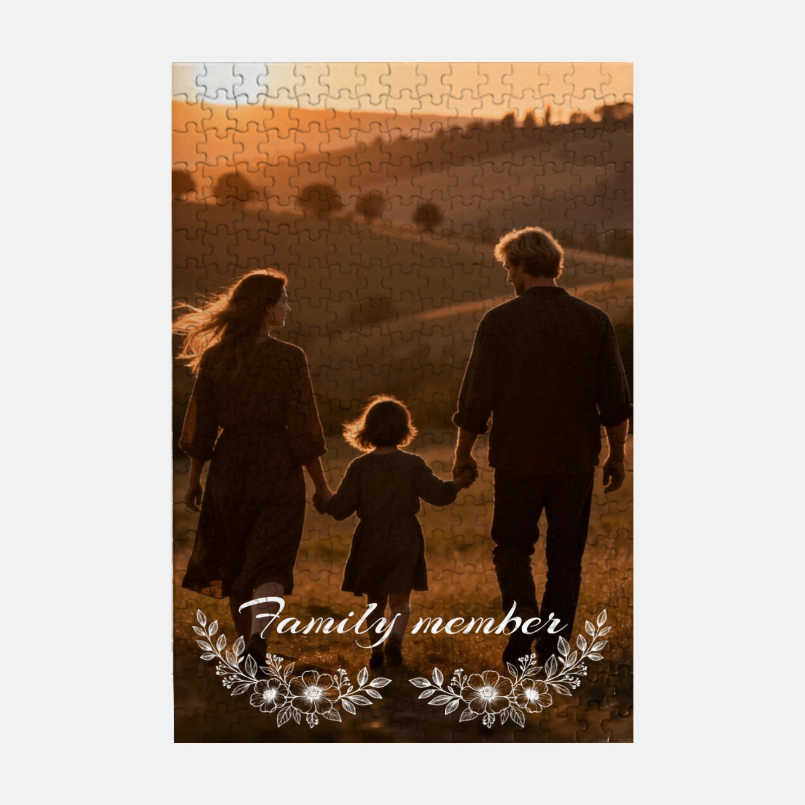 Floral Family Custom Photo Jigsaw Puzzle for Family Gifts