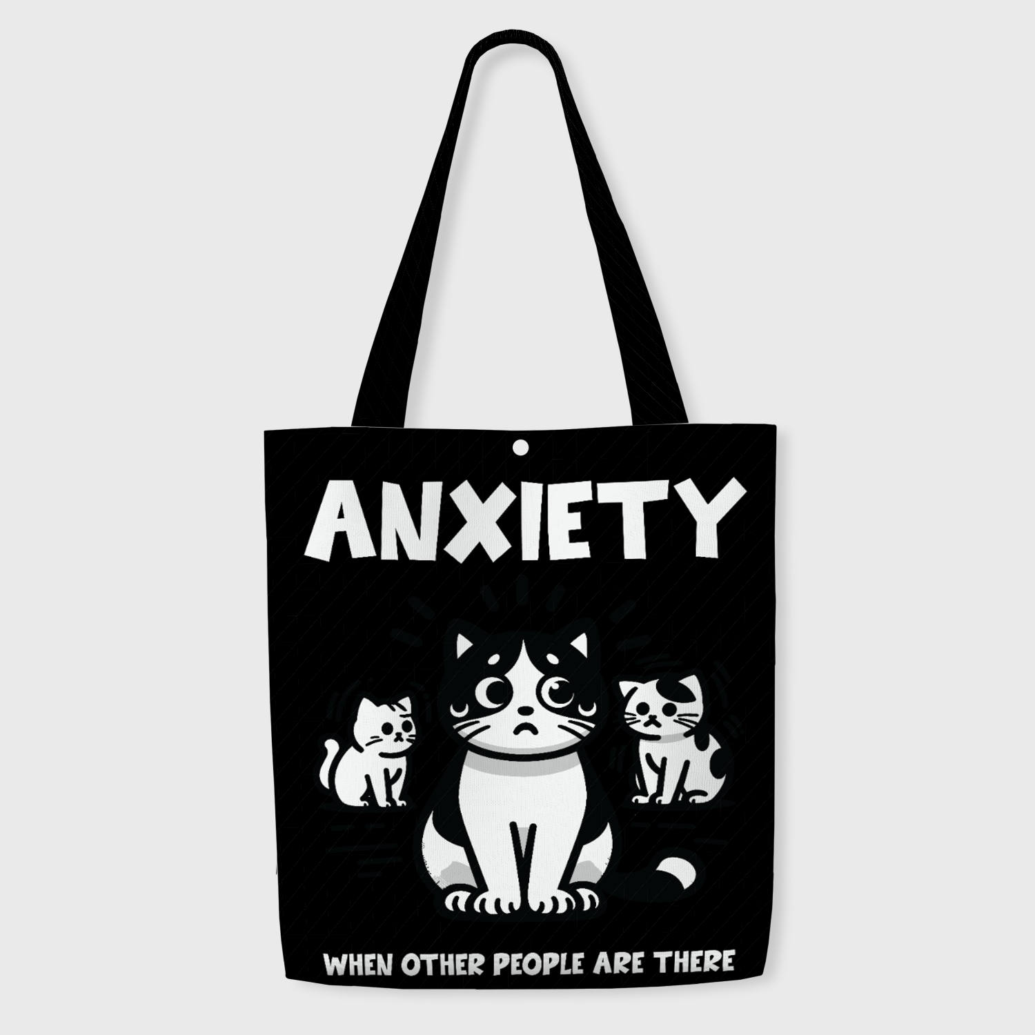 Funny Anxious Cat Tote Bag for Pet Lovers Daily Use