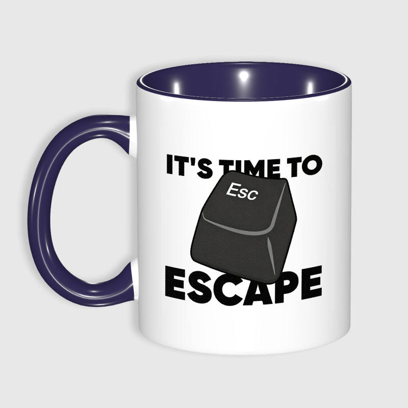 Funny Esc Keyboard Pun 11oz Coffee Mug for Tech Lovers Work Gift