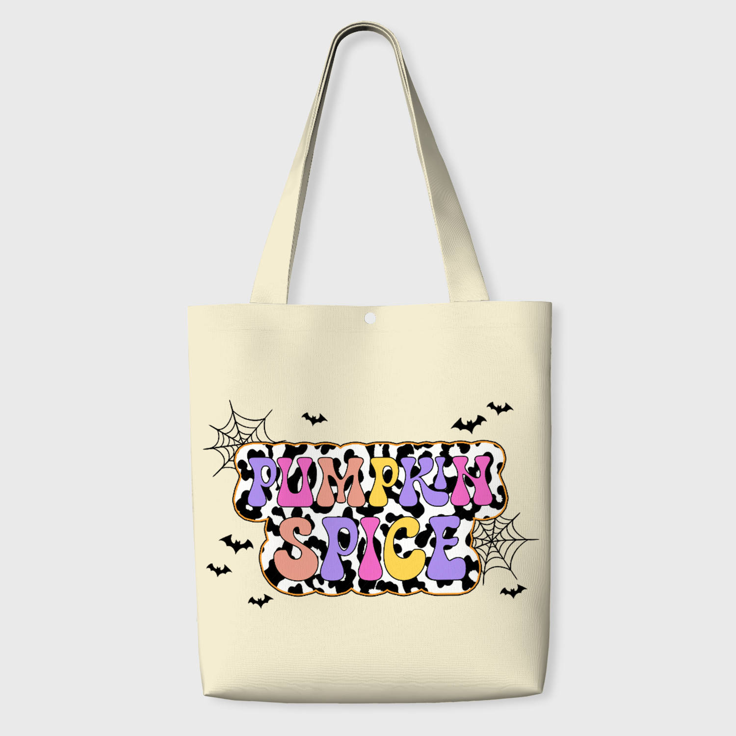 Pumpkin Spice Print Tote Bag for Fall Lovers Halloween Gift