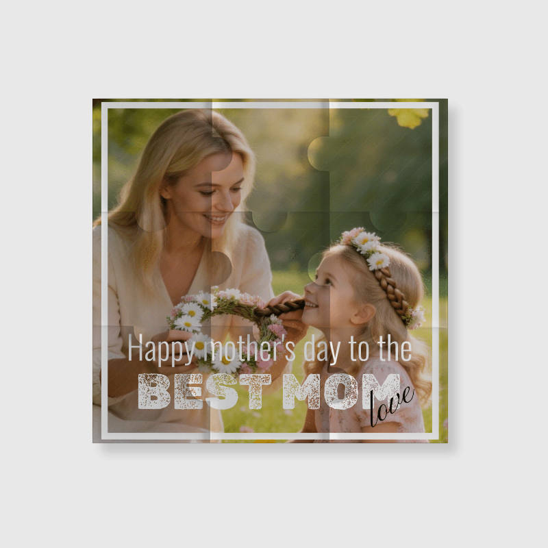 Custom Photo Puzzle Fridge Magnet for Mom Mother's Day Gift