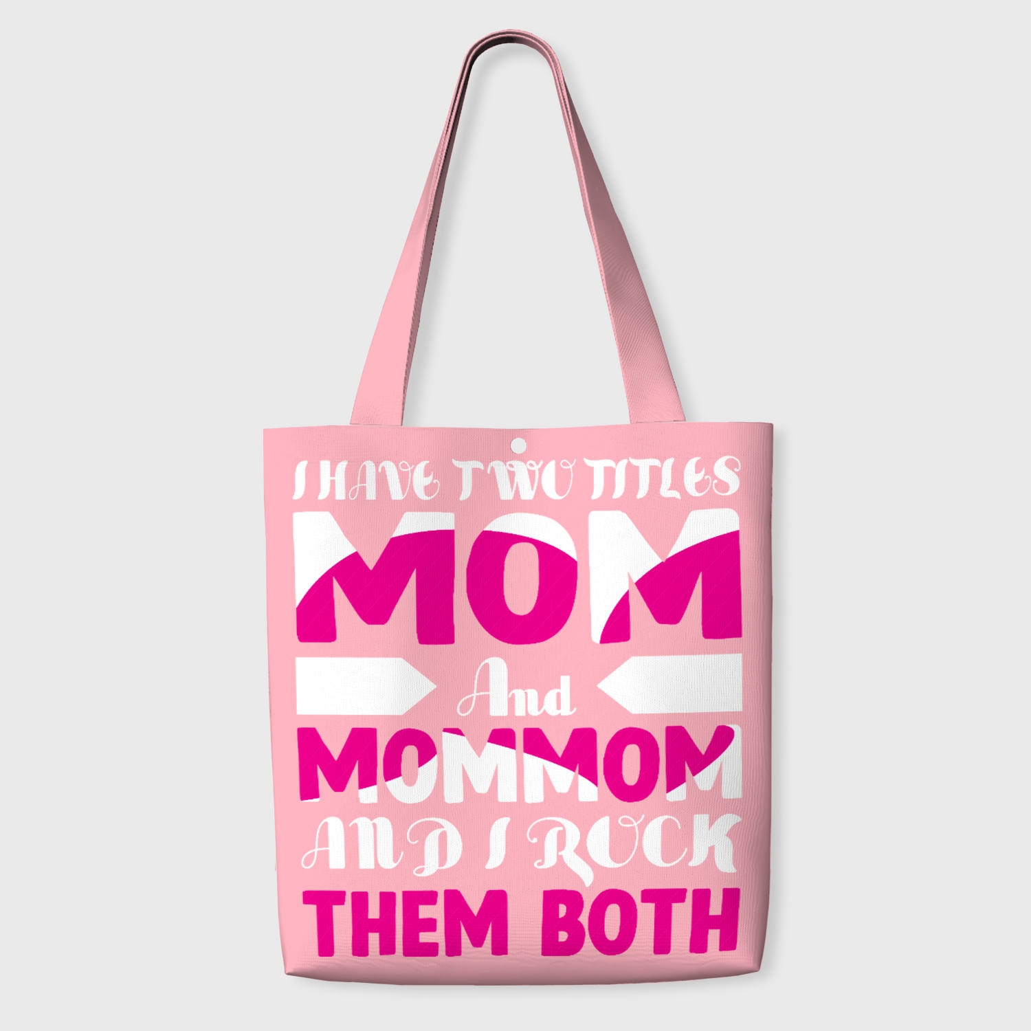 Mom and Mommom Canvas Tote Bag for Mother's Day Birthday Gifts for Grandmothers