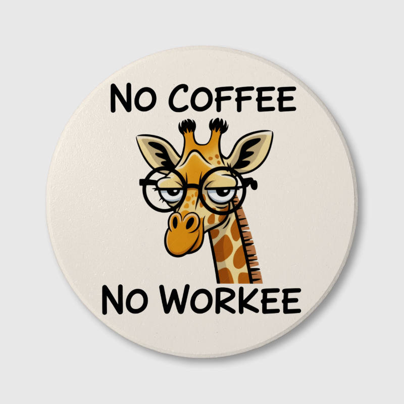 Funny Giraffe Ceramic Coaster for Coffee Fans Gift