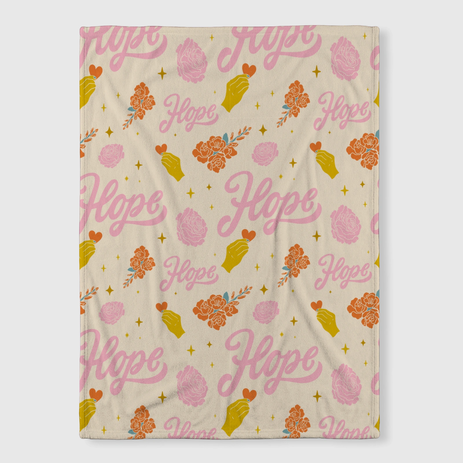 Personalized 'Hope' Floral Woven Blanket