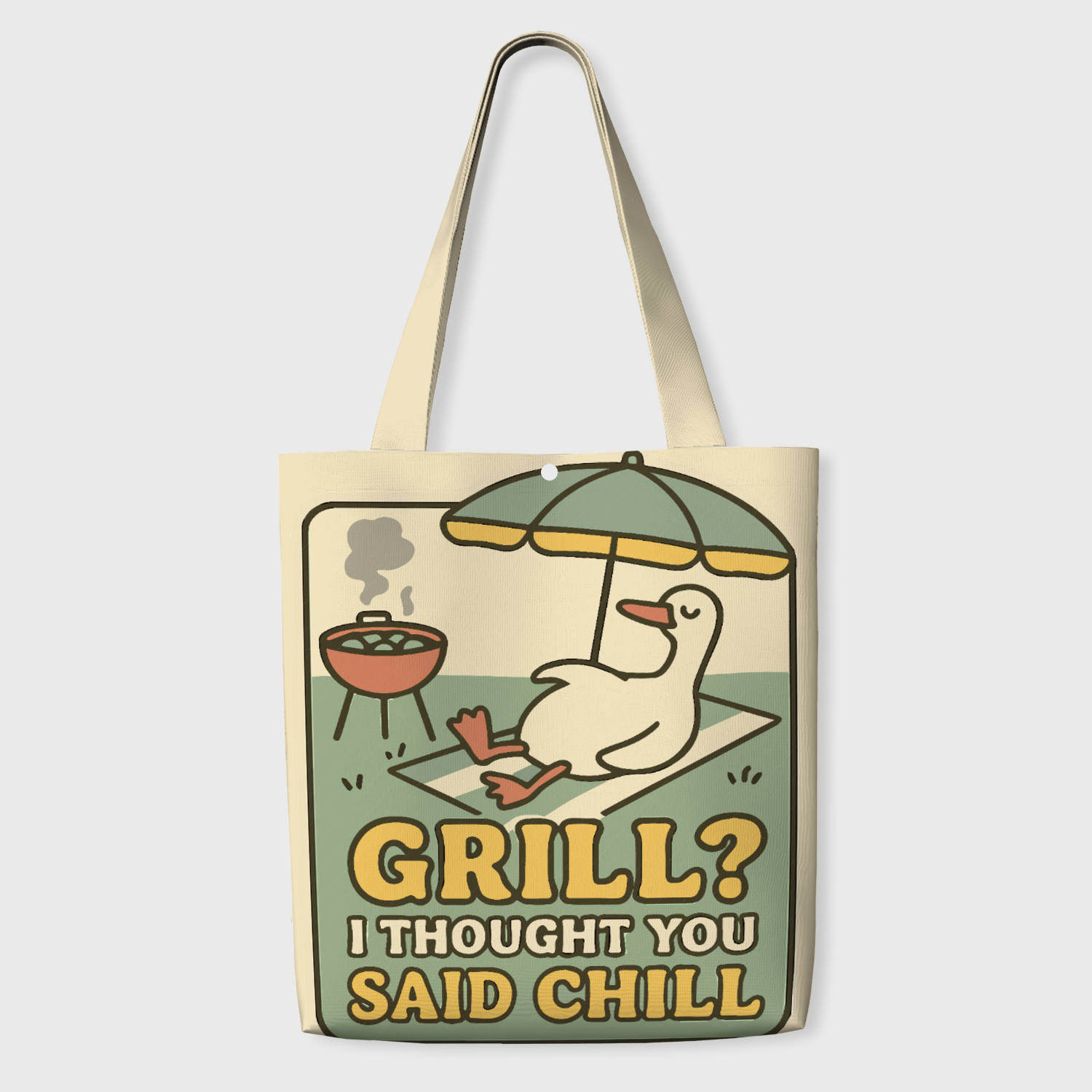 Funny Lazy Duck Quote Tote Bag for Summer Lovers Daily Use