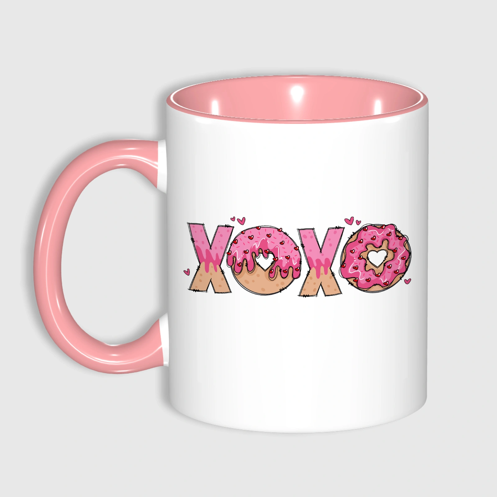 11oz XOXO Donut Pink Mug for Valentine's Day Gift