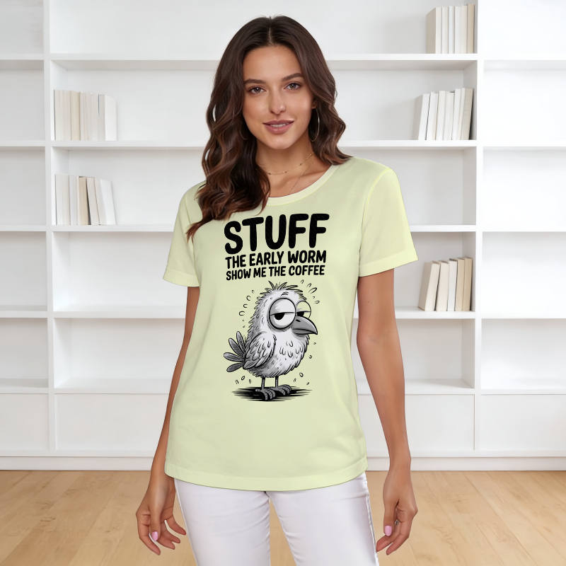 Funny Coffee Bird Women's T-Shirt for Coffee Lovers Gift