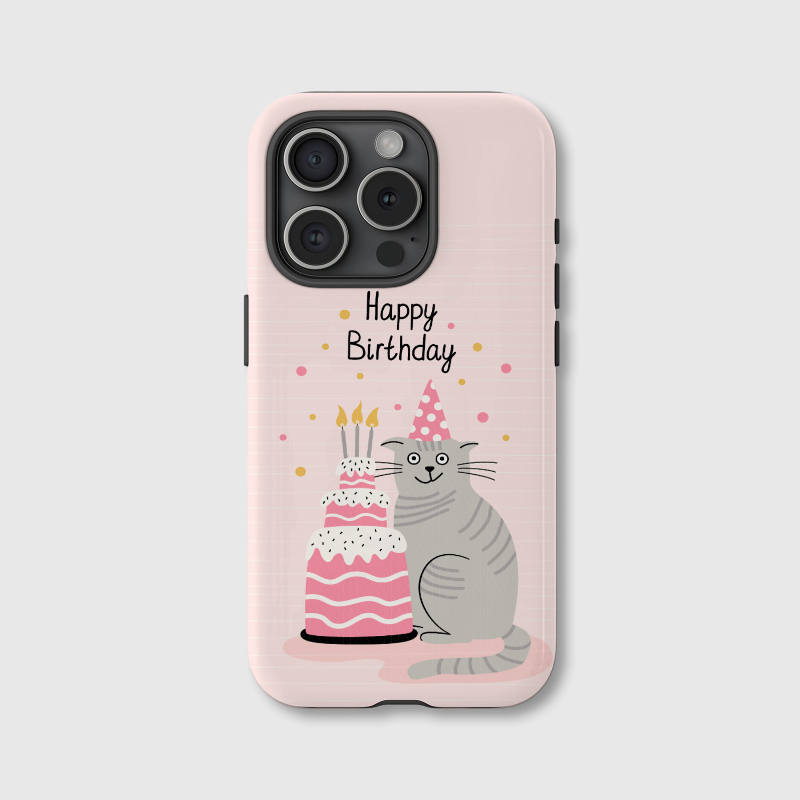Happy Birthday Cat Magnetic iPhone Case Cute Gift for Cat Lovers Birthday Gifting