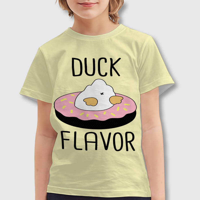 Cute Duck Donut Kids T-Shirt for Daily Wear Birthday Gift