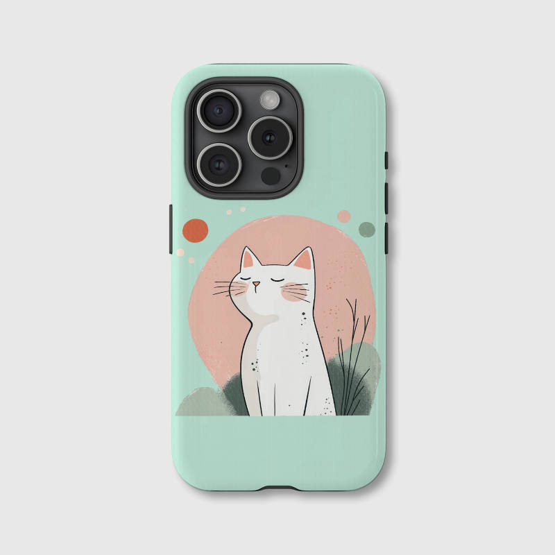 Cute Minimalist Cat Magnetic iPhone Case for Cat Lovers Birthday & Holiday Gifting