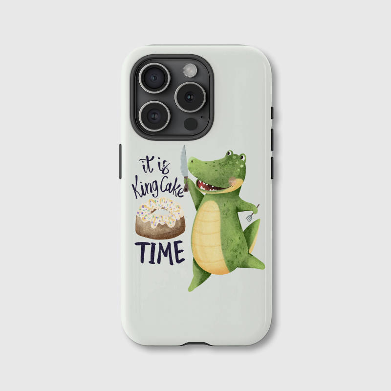 Cute Alligator King Cake Magnetic iPhone Case Perfect for Mardi Gras Gifts
