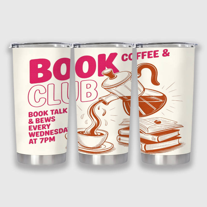 Book Club Coffee Stainless Tumbler for Book Lovers Gift