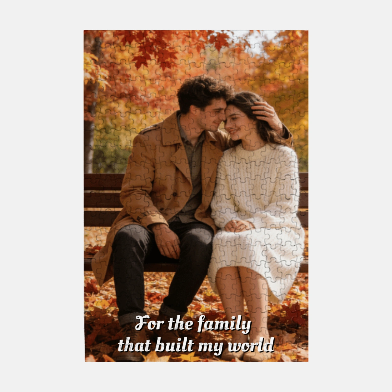 Custom Autumn Romantic Photo Puzzle for Couple Anniversary Gift
