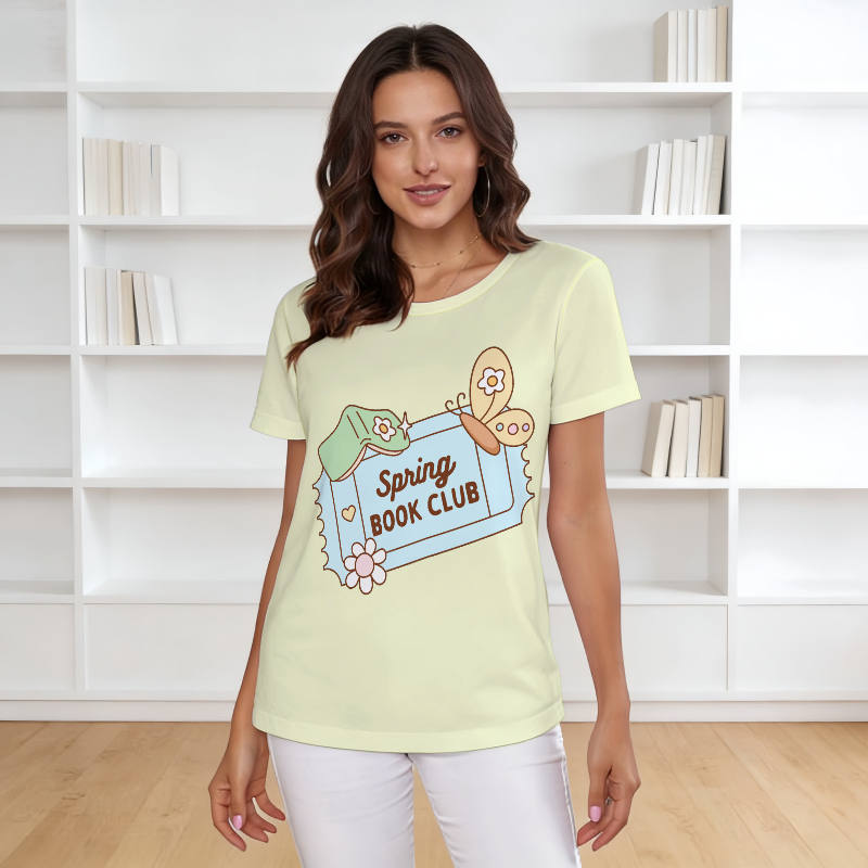 Cute Spring Book Club Women's Tee for Book Lovers Casual Wear